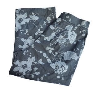 Vintage 90s Harve Benard Capri Pants Women's Size 12 Black & White Floral Lined